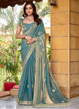 Blue Color Designer Saree