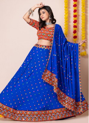 Blue Lace Designer Lehenga Choli