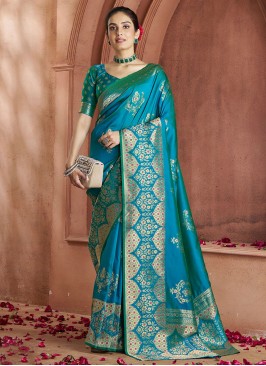 Blue Weaving Ceremonial Classic Saree