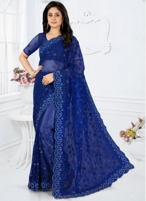Blue Wedding Classic Designer Saree