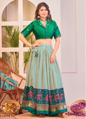 Breathtaking Green Mirror Lehenga Choli