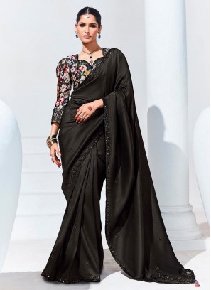 Brilliant Black Festival Trendy Saree