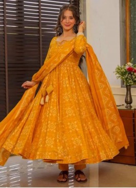 Brilliant Digital Print Ceremonial Anarkali Salwar Kameez