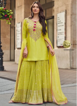 Brilliant Green Moti Designer Salwar Kameez