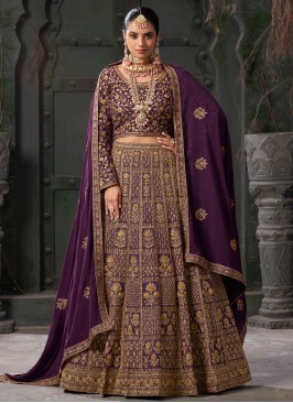 Brilliant Purple Ceremonial Readymade Lehenga Choli