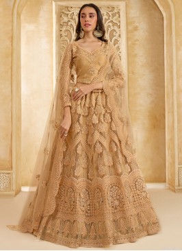 Brown Net Designer Lehenga Choli