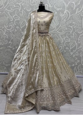 Burburry  Embroidered Designer Lehenga Choli in Cream