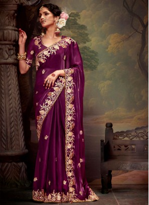 Burgundy Color Traditional Saree