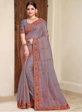 Capricious Firozi Sequins Trendy Saree