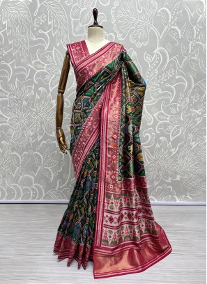 Capricious Weaving Multi Colour Silk Classic Saree