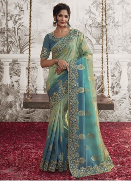 Captivating Fancy Fabric Embroidered Saree
