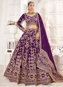 Celestial Jimmy Chu Moti Purple A Line Lehenga Choli