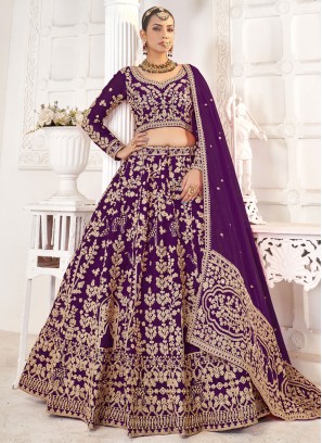 Celestial Jimmy Chu Moti Purple A Line Lehenga Choli