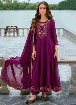 Charming Vichitra Silk Sangeet Readymade Salwar Kameez