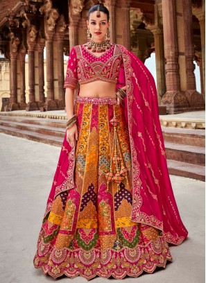 Charming Weaving Multi Colour Banarasi Silk Trendy Lehenga Choli