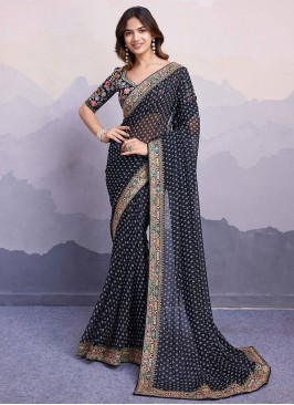 Cherubic Border Georgette Classic Saree