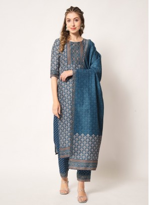 Cherubic Teal Sequins Salwar Suit