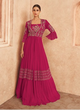 Chinon Embroidered Pink Gown 