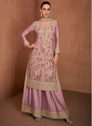 Chinon Readymade Salwar Kameez in Pink