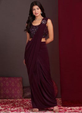 Classic Saree Fancy Silk in Wine