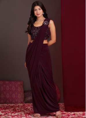 Classic Saree Fancy Silk in Wine