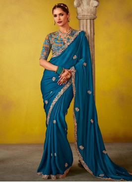 Classic Saree Stone Tissue in Blue