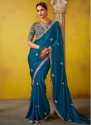 Classic Saree Stone Tissue in Blue