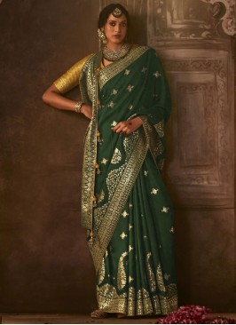 Classic Saree Weaving Silk in Green