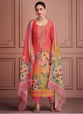 Classical Pink and Rani Party Trendy Salwar Kameez