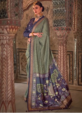 Classical Viscose Green Classic Saree