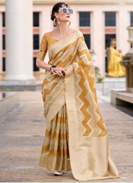 Classy Cotton Silk Mustard Classic Saree