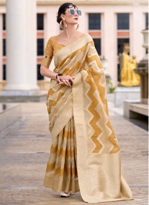 Classy Cotton Silk Mustard Classic Saree