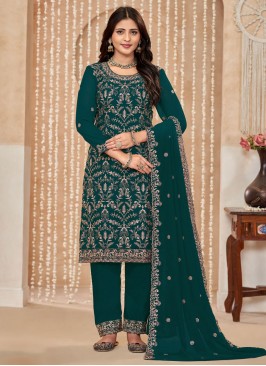 Classy Embroidered Green Trendy Salwar Kameez 