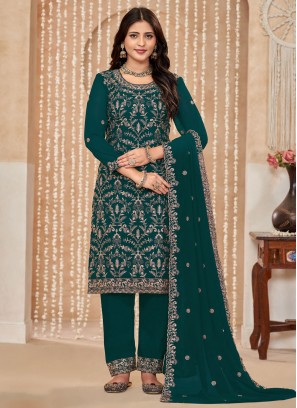 Classy Embroidered Green Trendy Salwar Kameez 