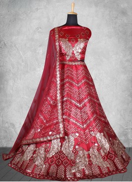 Classy Red Sequins Designer Lehenga Choli