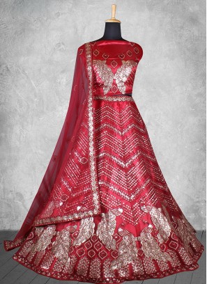 Classy Red Sequins Designer Lehenga Choli