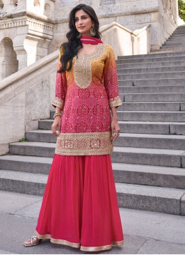 Competent Rani and Yellow Designer Salwar Kameez