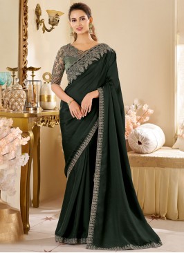 Congenial Shimmer Georgette Sequins Trendy Saree