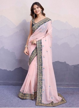 Conspicuous Organza Embroidered Classic Saree