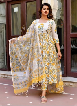 Cotton Printed Multi Colour Readymade Suit