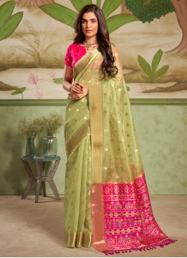 Cotton Silk Green Classic Saree