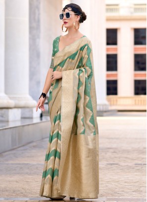 Cotton Silk Rama Weaving Designer Saree