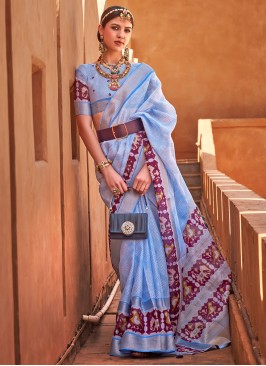Cotton Silk Trendy Saree in Blue