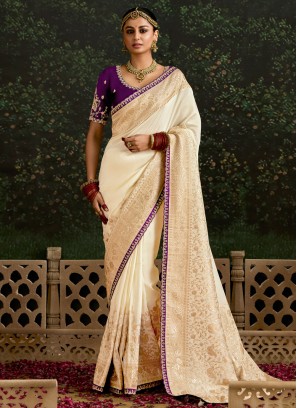 Cream Color Classic Saree