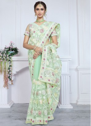 Customary Stone Green Classic Saree