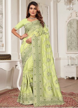 Dainty Green Cord Classic Saree