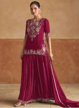 Dashing Embroidered Palazzo Salwar Kameez