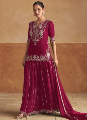 Dashing Embroidered Palazzo Salwar Kameez