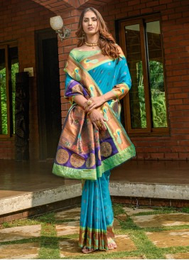 Dashing Jacquard Work Banarasi Silk Contemporary Saree