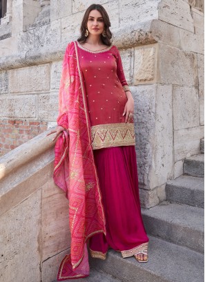 Demure Shimmer Embroidered Readymade Salwar Kameez